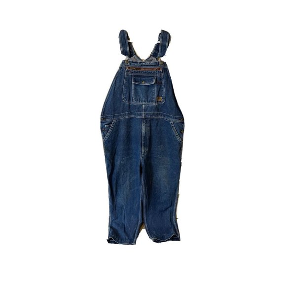 Vintage Carpenter Chore Blue Jean Faded Bib Overalls